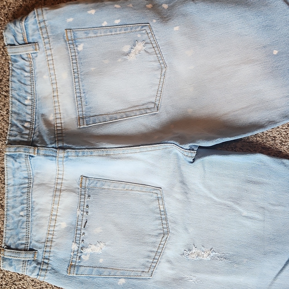 Free People | Distressed & Bedazzeled Light Blue Jeans - Picture 11 of 14